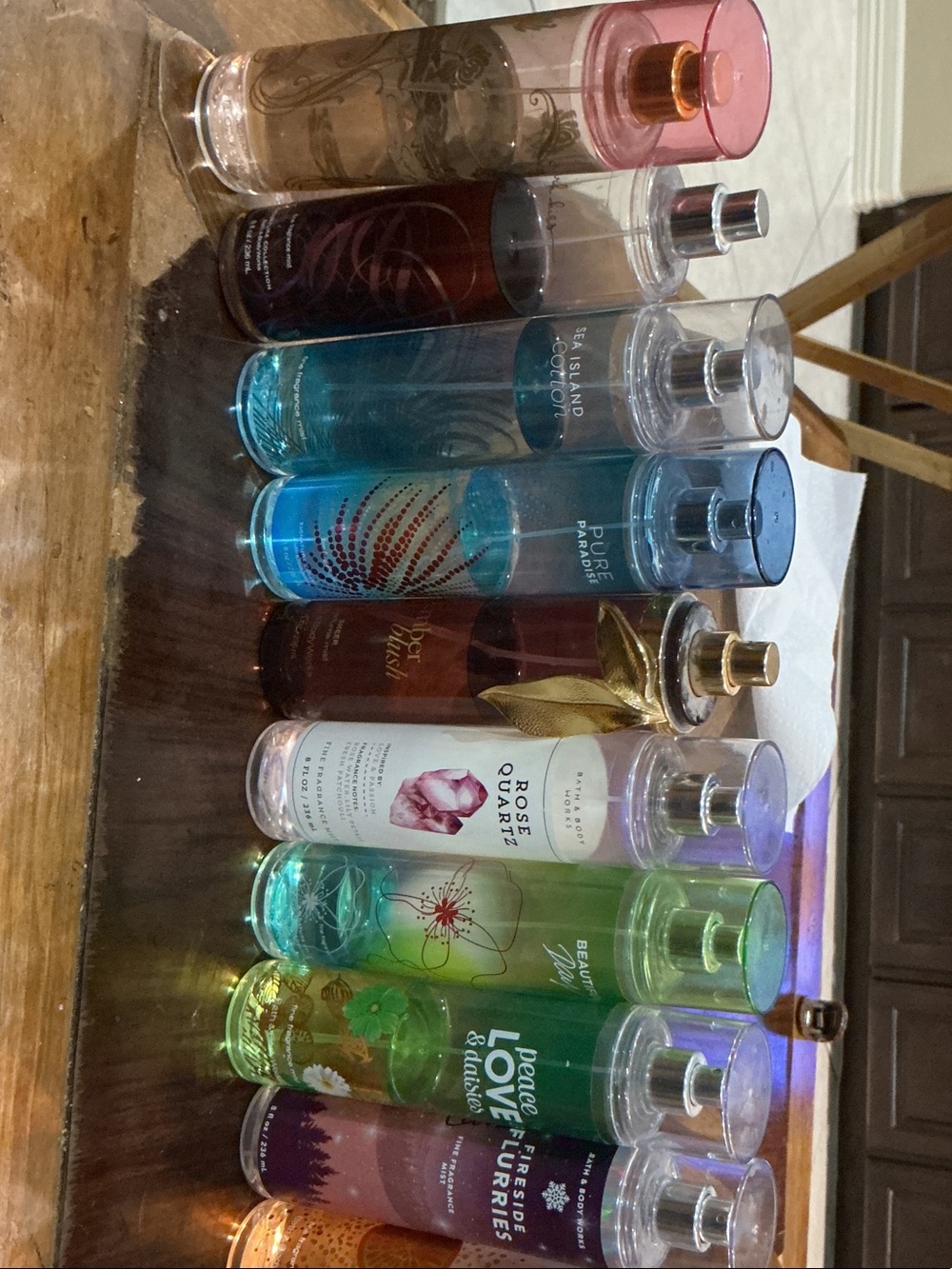 17 Fragrance Mis total. 14 Bath & Body Works Body Mists — various levels